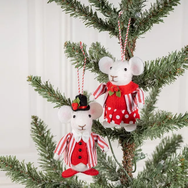 Adorabile bambola in feltro di lana fatta a mano per albero di Natale idea regal