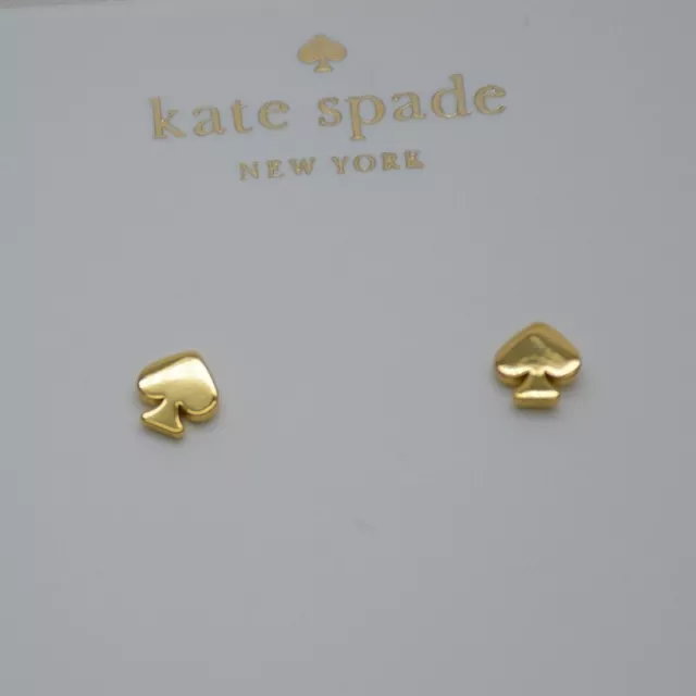 Kate Spade Jewery cute MINI SMALL Stud Heart Earrings Gold tone for girl women