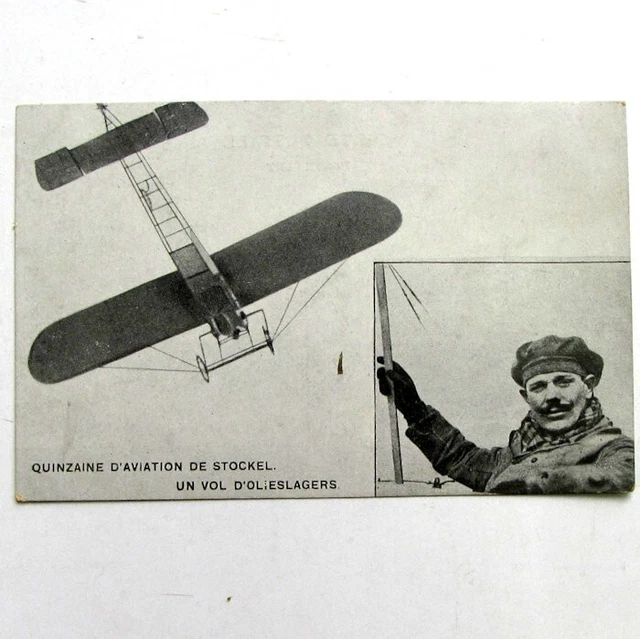 1911 Carte postale signé par aviateur Gibert avec son monoplan Blériot - Chadbourne Antiques