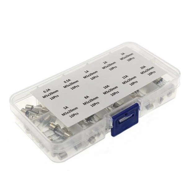 100 Pièce 5x20mm Fusion Rapide Électrique Verre Fusibles Rapide-Coup Mime Mixte