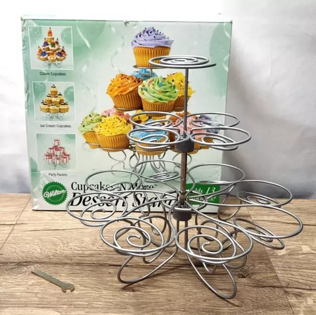 Wilton Cupcakes N' More Dessert Stand Party Display Metal Holds 13 Cupcakes