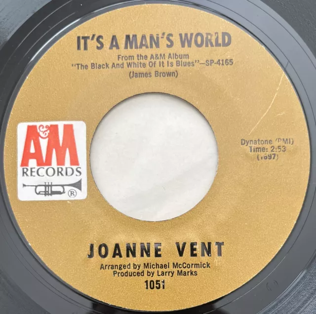 JOANNE VENT It's A Man's World 45 A&M - En muy buen estado+