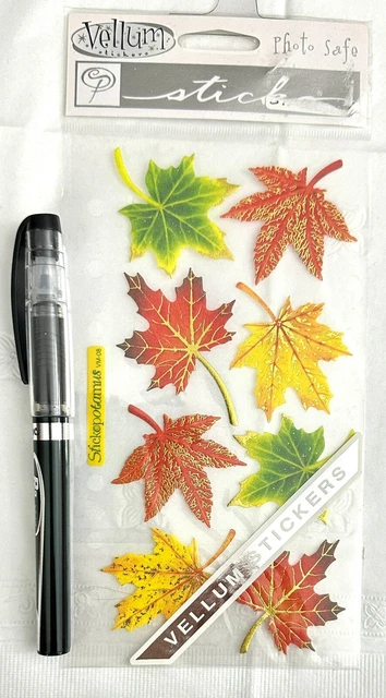 Vellum Maple Leaves - Scrapbooking Card Stickers (NEW) Sticko
