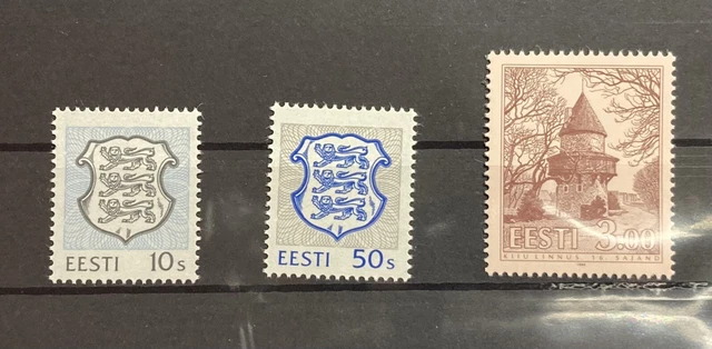 Estland - Freimarken Staatswappen Satz postfrisch 1993/94 Mi. 204/205/224