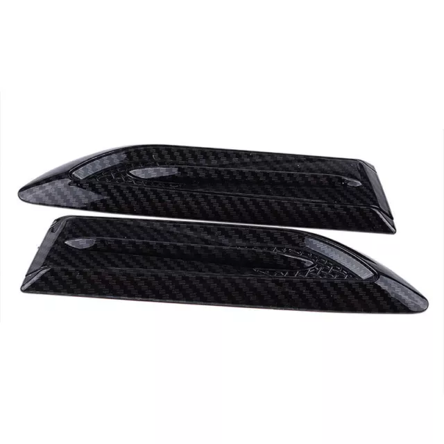 Side Wing Air Flow Intake Vent Fender Scoop Bonnet Decor Cover Carbon Fiber look