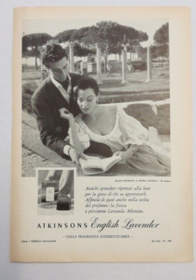 Pubblicità 1956 LAVANDA ATKINSONS ENGLISH LAVENDER advertising publicitè werbung 
