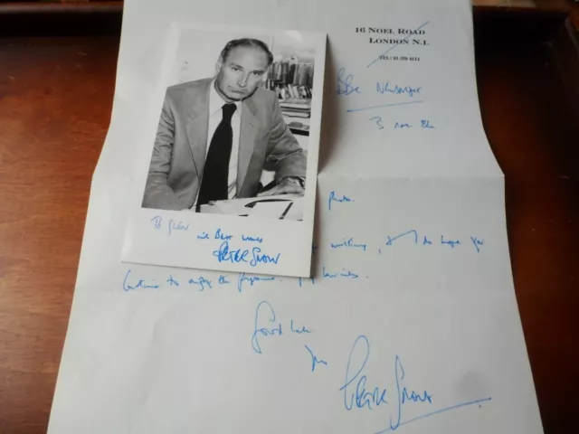 AUTOGRAPH of PETER SNOW - TV & Radio Presenter - Elections TOMORROWS WORLD