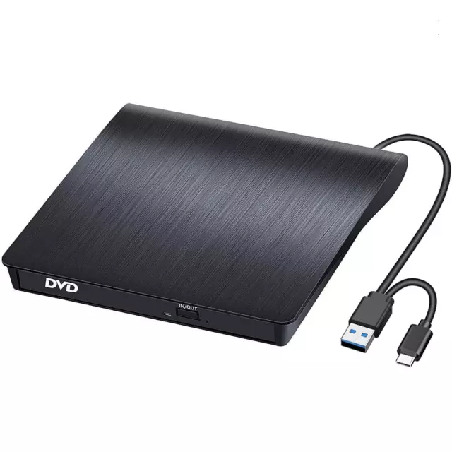 BEVA | Lecteur Graveur Externe Portable USB 3.0 Et Type C | CD/DVD DVD-RW Plug&P