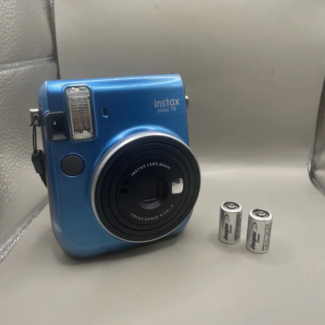 Fujifilm Instax Mini 70 Camera Instant Camera Blue Tested & Working + Batteries