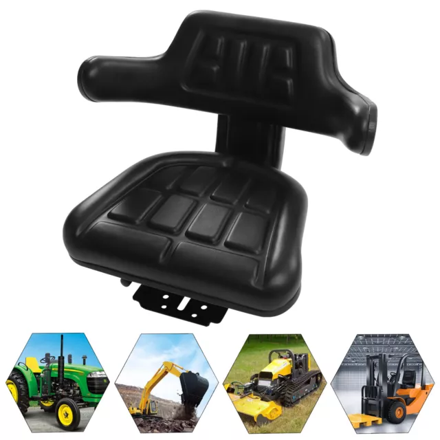 Universal Tractor Seat With Full Suspension & Adjustable Angle Base Black USA
