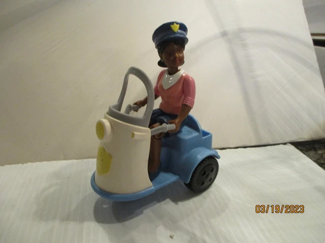Fisher-Price Loving Family Dollhouse Village Police Officer Woman with Scooter