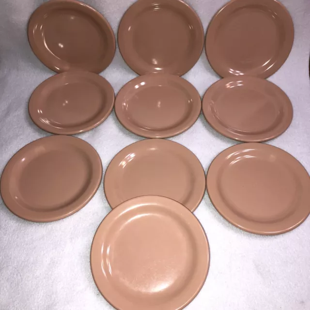 10 Hemcoware USA Plates Melamine Melmac 6" Peach Dessert Plates Bread & Butter