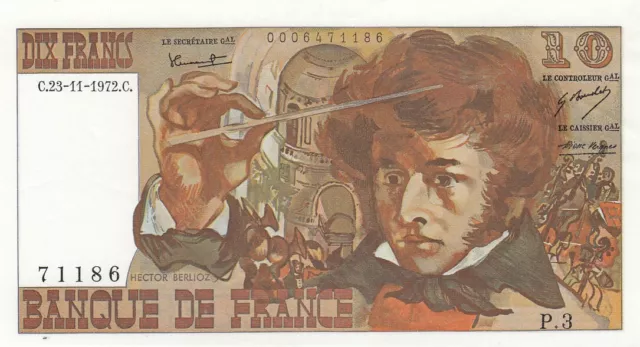 10 Francs - Berlioz - 23-11-1972 - Série P.3 - F.63.01