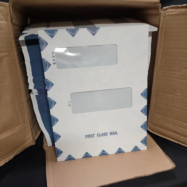 500 pk Offset Window First Class Mail Envelope Peel & Seal 9.5" x 12" PEQ43