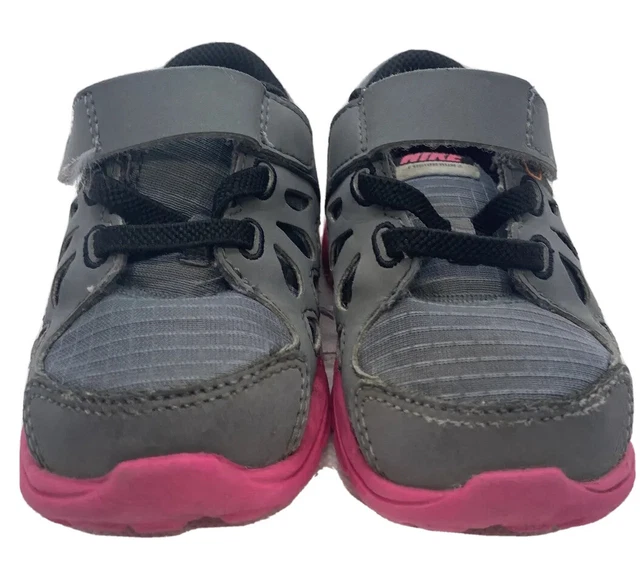 Nike Fusion Run 2 Baby Girl Toddler Walking Shoes Sneakers Size 6c Gray and Pink