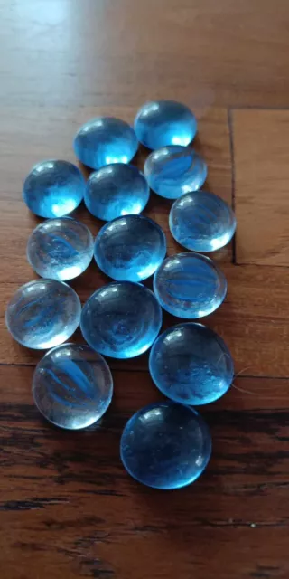 Glasnuggets, Glassteine, klar mit blauem Einschluss