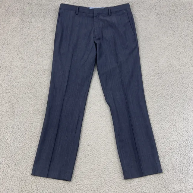 Banana Republic Dress Pants Mens 35X32 Blue Slim Fit Flat Front Slacks Preppy