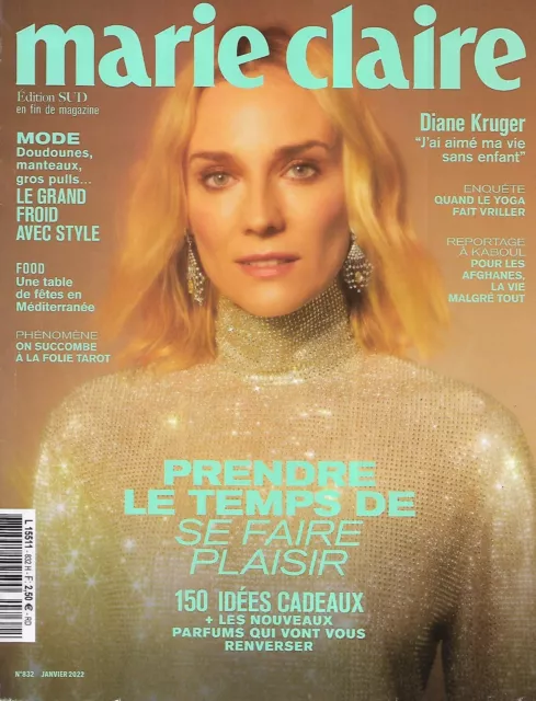 MARIE CLAIRE n°832 janvier 2022 Diane Kruger/ Se faire plaisir/ Grand froid mode