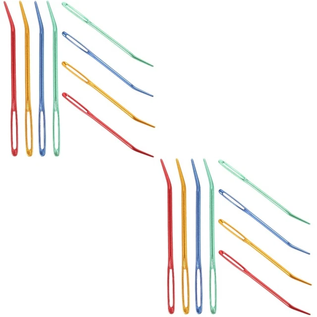 16 pcs Colored Portable Large Eye Sewing Needles Darning Needles for Home