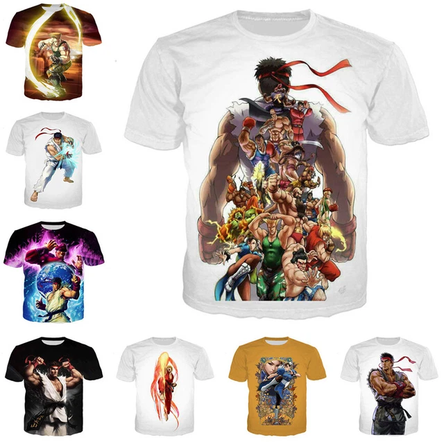 Women Men T-Shirt 3D Print Short Sleeve Tee Tops Game street fighter harajuku