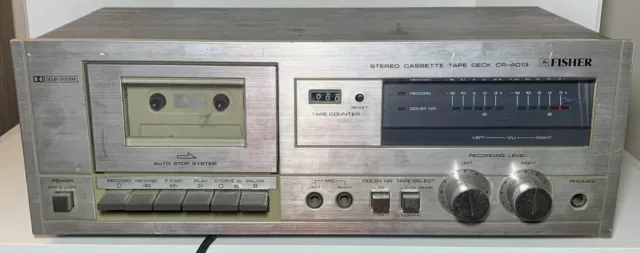 FISHER CR-4013 Stereo Cassette Tape Deck Recorder -TESTED AND WORKS-