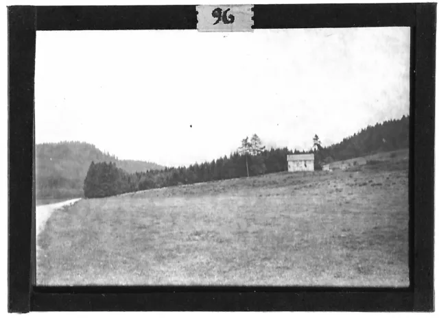 Antique Photo Glass Plate Positive Black & White 6x9cm Ariège Mountain Neck