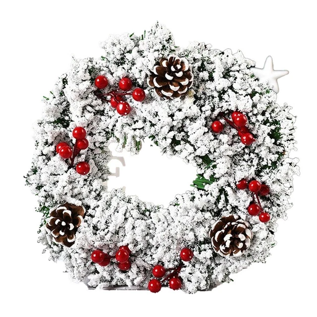 Corona natalizia per decorazione festa pino artificiale e neve serie Desig