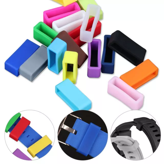 5Pcs Watch Strap Keeper Silicone Watchband Hoop Loop Ring Holder 12-24mm New UK