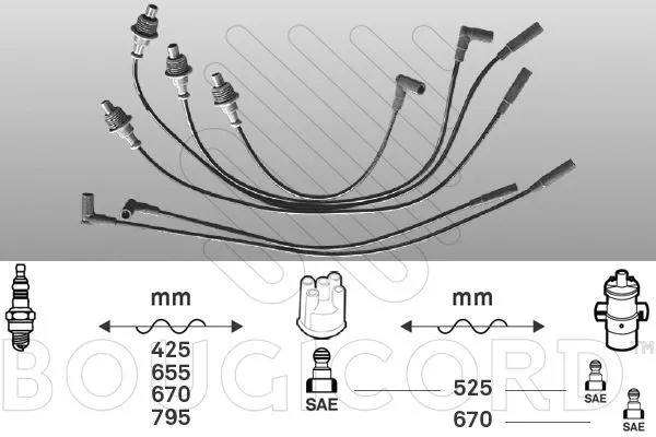 Fils De Bougies / Faisceau D'allumage Citroën Bx 16,16 E,19 Gti,Bx Break 16