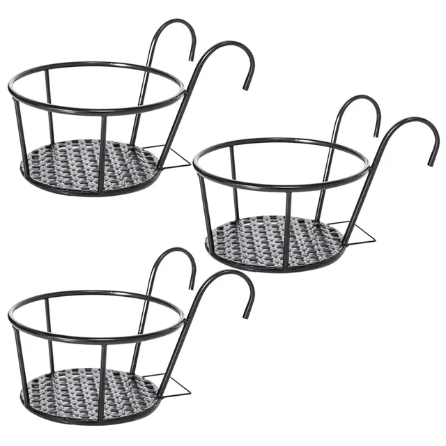 3 Pcs Hängen Rack Garten Töpfe Balkon Pflanzer Hängen Körbe Blumentopf Stehen
