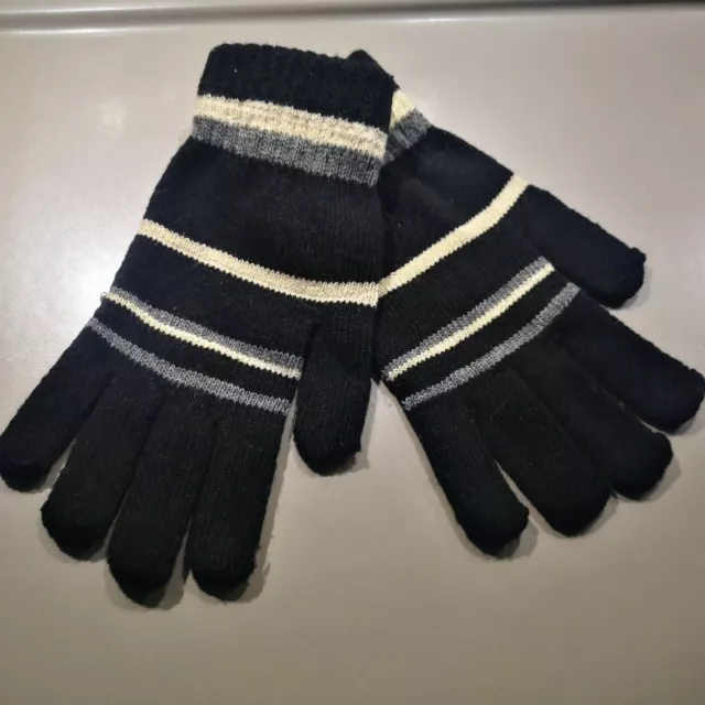 Herren Weich Wolle Strick Handschuhe Fingerhandschuhe Warm unigröße schwarz/wß