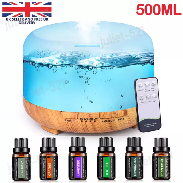 LED Essential Oil Diffuser Aroma Aromatherapy Ultrasonic Humidifier Air Purifier