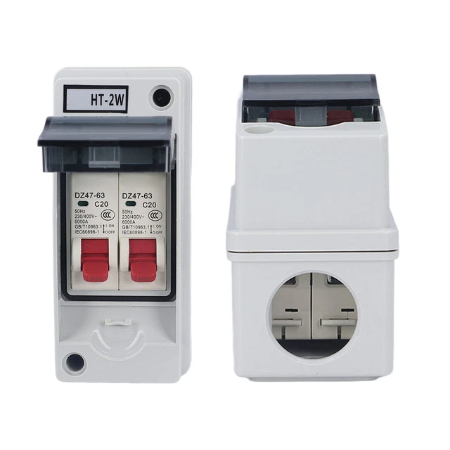 (C20+C20) Scatola interruttore automatico distribuzione impermeabile scatola di protezione MCB tipo C