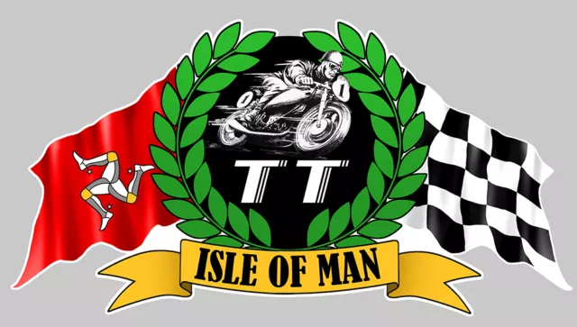 ISLE OF MAN TOURIST TROPHY ILE DE MAN STICKER RACING TRACK 14cmX7,5cm (IA068)