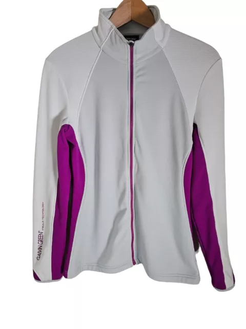 Galvin Green Insula Technology Fully Zipped Golf Top Size Small Grey Purple