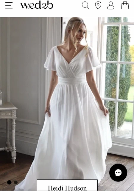 NEW WED2BE IONA Wedding Dress Ivory A-line v-neck Size 14 RRP 499 120.00  - PicClick UK