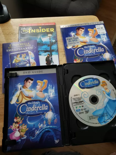Disney's  Cinderella (DVD, 2-Disc Platinum Edition) - w/ cardboard slipcover