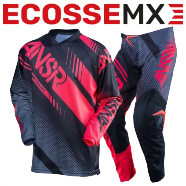 Neu Answer Syncron Motocross Kit schwarz/grau/rot - Größe 32" Taille mittel oben
