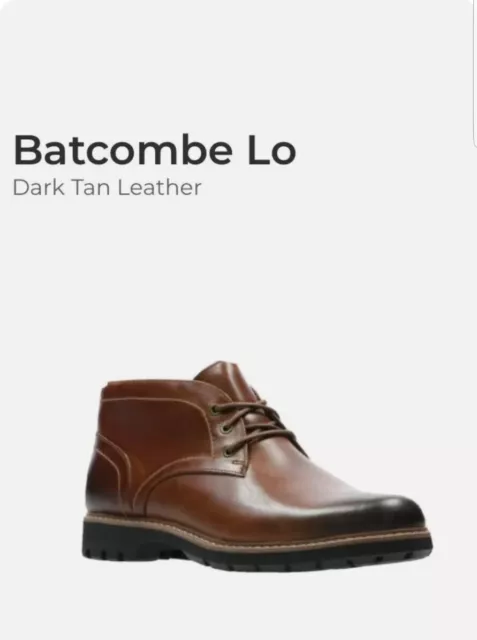 CLARKS BATCOMBE LO Men's Dark Tan Leather Boots Size UK 9 G EU 43 £49. ...