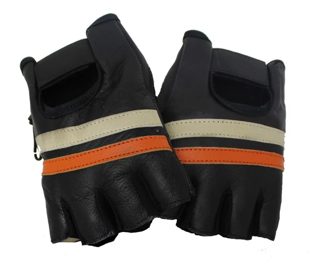 Guanti Senza Dita In Pelle Per Moto E Auto - Taglia S, Nero, Design Rinforzato - Foto 11