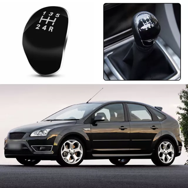 5 Speed Gear Shift Knob Cap Cover Insert For Ford Focus Fiesta Kuga  Black 3