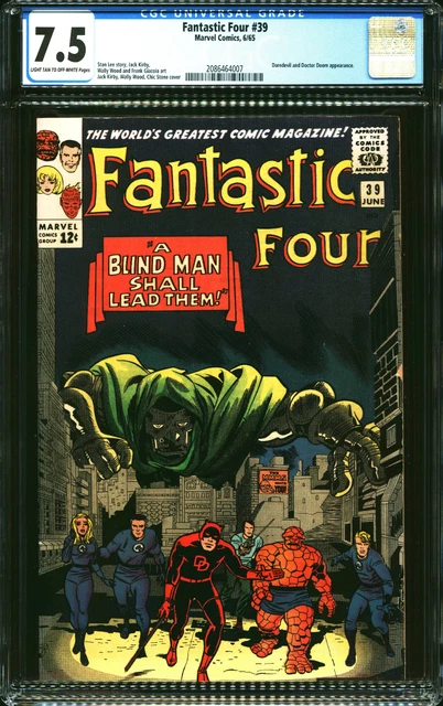 Fantastic Four #39 CGC 7.5 -- 1965 -- Doctor Doom. Daredevil. Kirby #2086464007