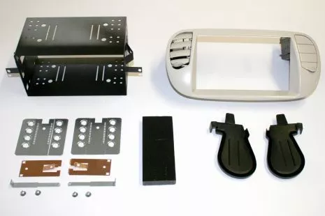 Mascherina Autoradio Kit Doppio 2 Din Avorio Panna Fiat 500 500C Bocchette Aria