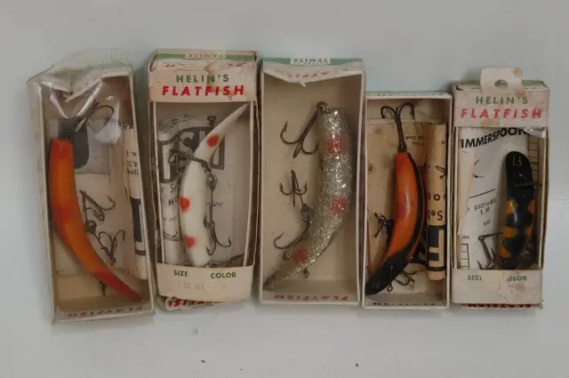 7) VINTAGE HELIN Flatfish F7 Fishing Lures Lot of 7 $24.99 - PicClick