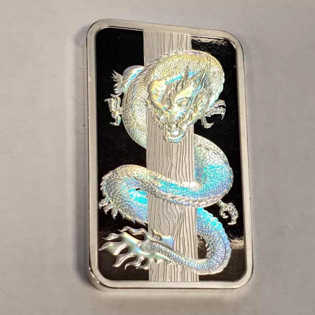 2024 PAMP 50 gram Silver Bar - Lunar Year of the Dragon Hologram - SKU-F8372