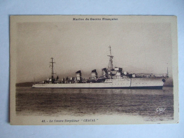 Cpa Militaria Contre-Torpilleur "Chacal" Marine De Guerre Classe Jaguar
