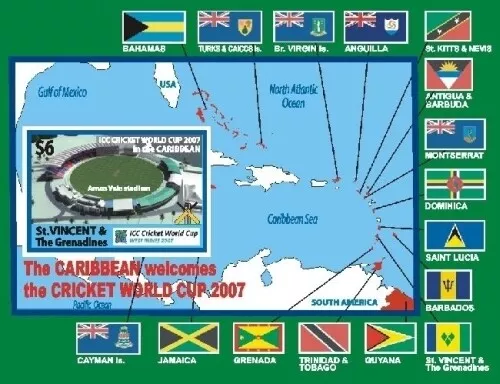 St. Vincent 2007 - SC# 3588 - Cricket World Cup, Sports - Souvenir Sheet - MNH