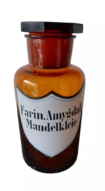 Apothekerflasche braun "Farin.Amygdal - Mandelkleie"