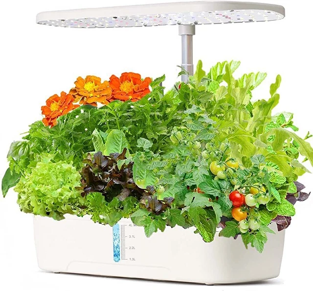 HYDROPONICS PLANT GROWING System 12 Pods Indoor Herb Garden Kit Led ...