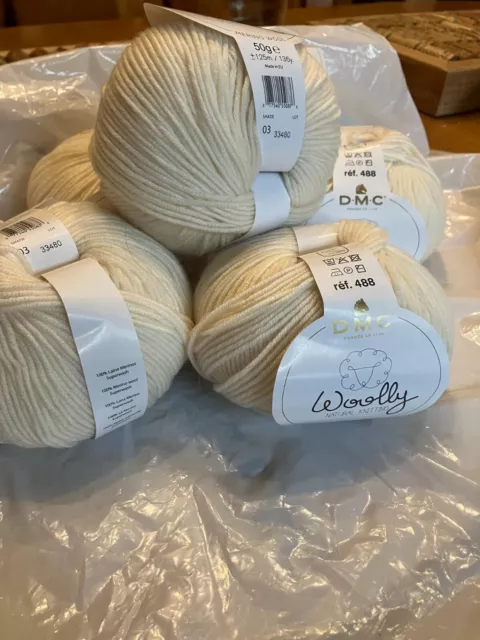 DMC woolly yarn Pure Merino Wool shade 03 136 yards each